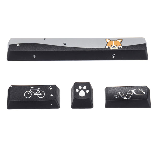 Five-sided Dyesub PBT OEM Profile Yellow Dog Shark Space Bar 6.25u Novelty Keycap + ESC Enter Keycaps