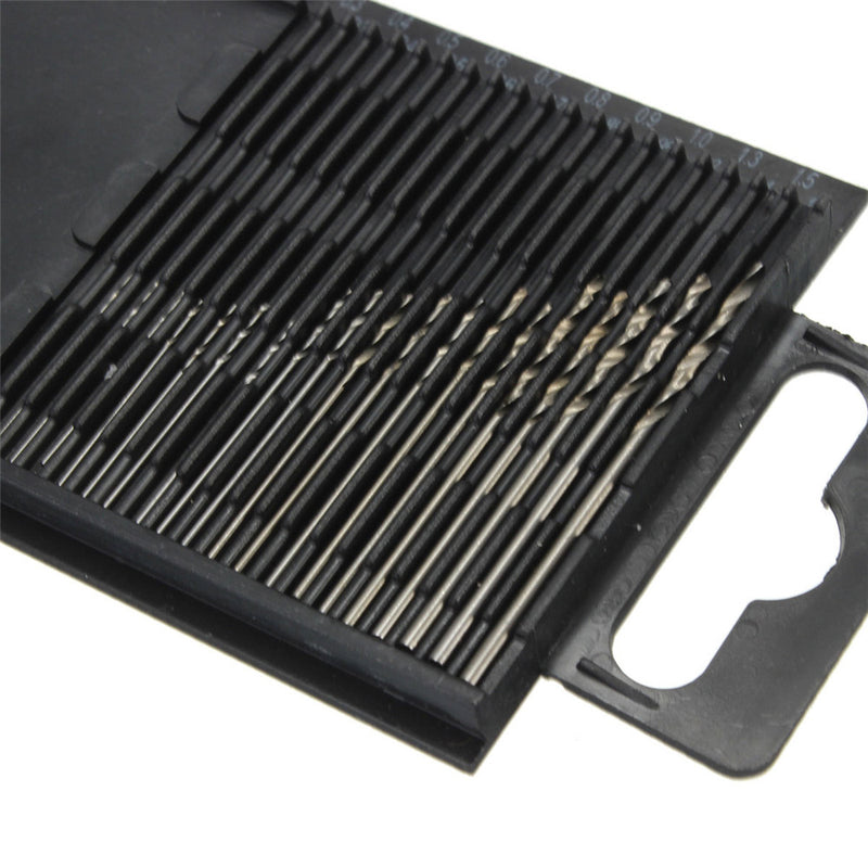 20pcs 0.3-1.6mm Micro HSS Twist Drill Bits Set Straight Shank
