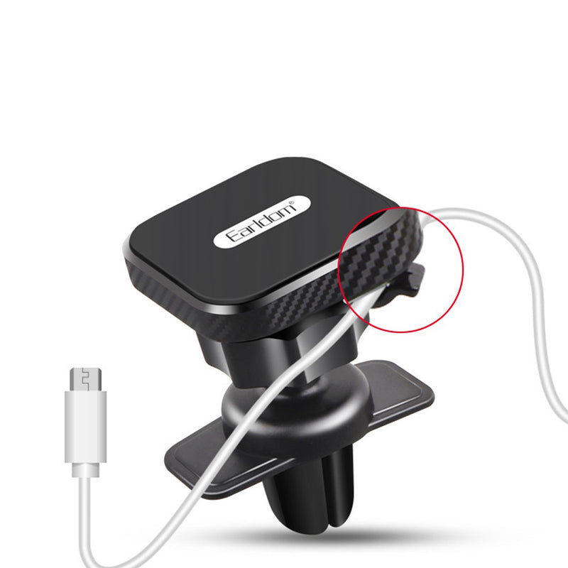 Earldom Universal Magnetic 360 Degree Rotation with Cable Clip Air Vent Car-Mount Phone Holder For 4.0-7.0 Inch Smart Phone