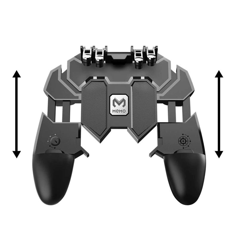 MEMO AK66 Six Finger All-in-One PUBG Mobile Game Controller Free Fire Key Button Joystick Gamepad L1 R1 PUBG Trigger for all Mobile Phone