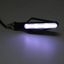 2Pcs Motorcycle Turn Signal Flowing Lights LED Indicator Waterproof Universal White + Yellow