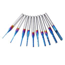 Drillpro Upgrade 10pcs 0.8-3mm Blue NACO Coating PCB Milling Cutter Engraving Carbide Bits for CNC Engraving Machine