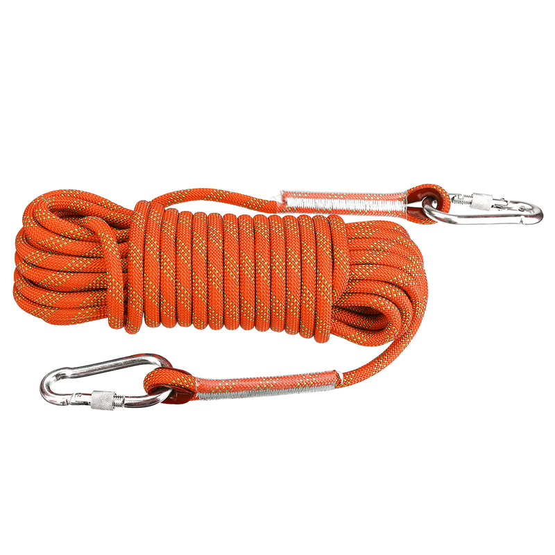 15mx10mm Double Buckle Rock Climbing Rope Outdoor Sports Mountaineering Climbing Downhill Safety Rope