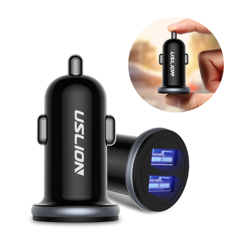 Uslion 2.1A LED Lighting Dual USB Quick Charging USB Car Charger For iPhone XS 11 Pro Huawei P30 Pro Mate 30 5G Xiaomi Mi9 9Pro Redmi K20 Pro K30 S10+ Note