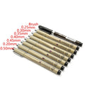 8pc Pigment Micron Sakura Neelde Soft Brush Drawing Pen 005 01 02 03 04 05 08 Brush Fine Point Markers Pen