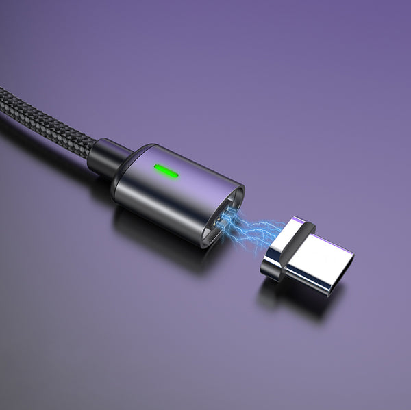 WSKEN Shark X3 2A LED Magnetic Fast Charging Type-C USB 1.2M Data Cable for Xiaomi Mi8 Redmi Note8 HUAWEI P30Pro Samsung S10+