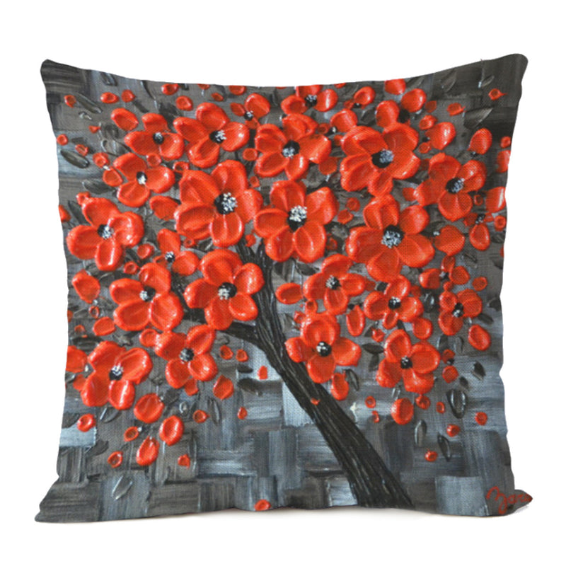 Cushion Case Tree Flower Pillow Case Cotton Linen Cushion Cover Gift Home Decor