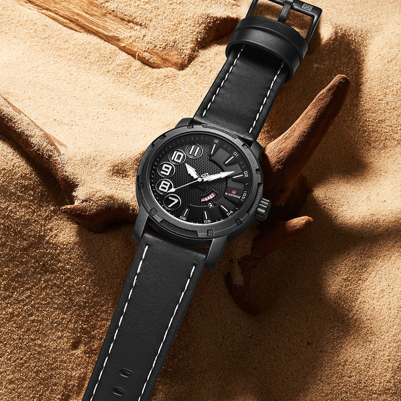 NAVIFORCE 9154 Unique Design Waterproof Men Watch Week Display Sport Quartz Watches