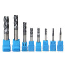 Drillpro 8pcs 2-12mm 4 Flutes Carbide End Mill Set Tungsten Steel Milling Cutter Tool