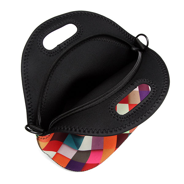 Stretchy Neoprene Insulated Lunch Bag Tote Reusable Bento Container Organizer With Shoulder Girdle