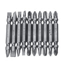 10pcs 65mm Magnetic Screwdriver Bits 1/4 Inch Hex Shank PH/PZ/FL Screwdriver Bit Set