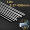 10pcs 450mm Aluminum Alloy Silver Welding Rods Tools For Cracks Polish Paint