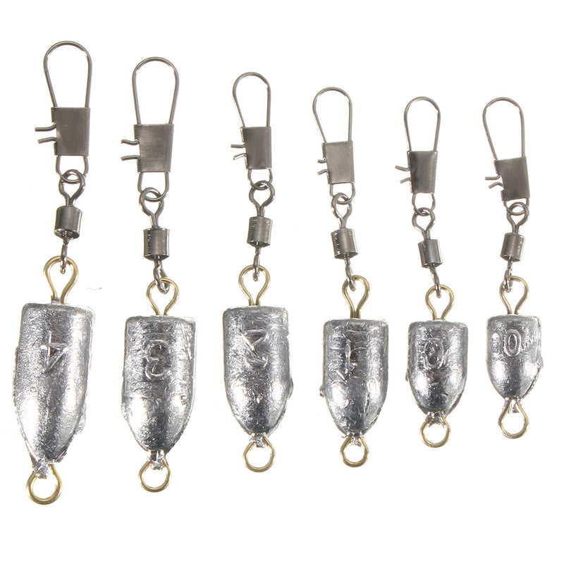 ZANLURE Fishing Sinker Fishing Rolling Swivel Sea Fishing Lead Weights Sinkers with Snap Swivels