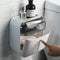 Toilet Paper Waterproof Wall Mount Tissue Double Holder Shelf Tube Storage Box Paper Shelf Holder
