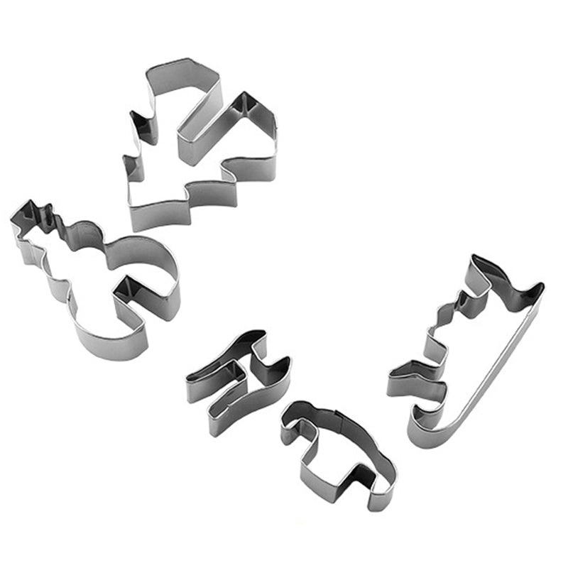 8Pcs Stainless Steel 3D Christmas Cookie Cutters Xmas Cake Mould Cutter Baking Set