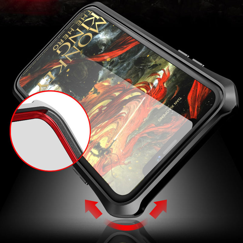 Luphie Protective Case For iPhone XR Gradient Magnetic Adsorption Aluminum Tempered Glass