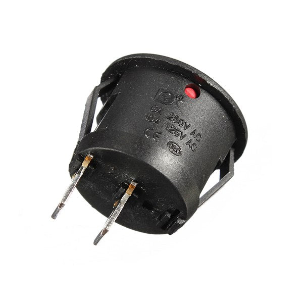 20Pcs Red Mini Round 2 Pin SPST ON-OFF Rocker Push Button Switch