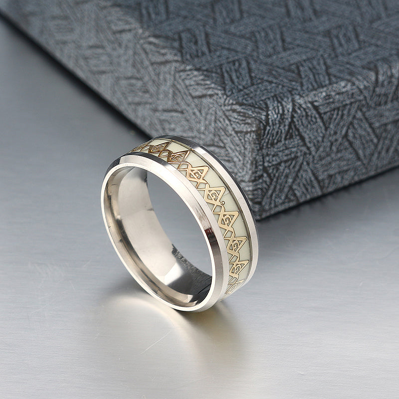 Punk Stainless Steel Luminous Ring Cool Men's Ring Jewelry for Unisex