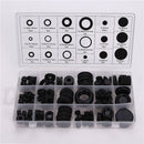125pcs Wiring Cable Black Rubber Grommets Assortment Kit