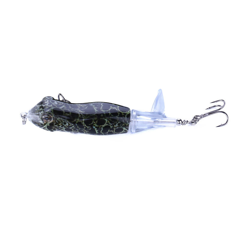 ZANLURE 1 Pcs 3D Eyes Frog Fishing Lure Soft Bait Tassels Fishing Hooks