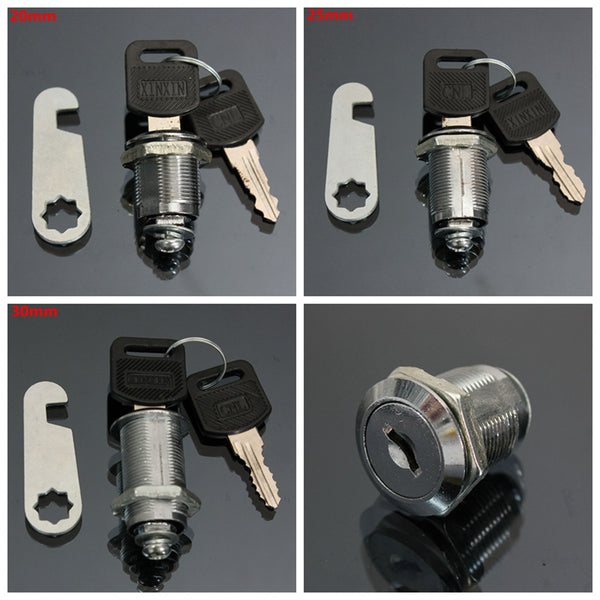 20/25/30mm Cam Lock For Cabinet Toolbox Drawer Enclosure Cupboard Locker with 2 Keys