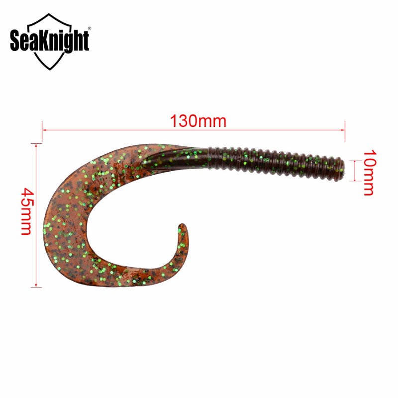 SeaKnight SL010 6pcs/bag 7.5g 130mm/5in Soft Fishing Lure Flexible Tail Worm Grub Lure Salt Water