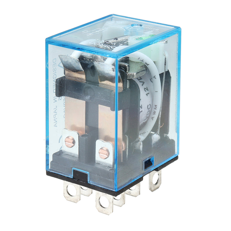 5 PCS 12V DC Coil Power Relay LY2NJ DPDT 8 Pin HH62P JQX-13F With Socket Base Power Relay