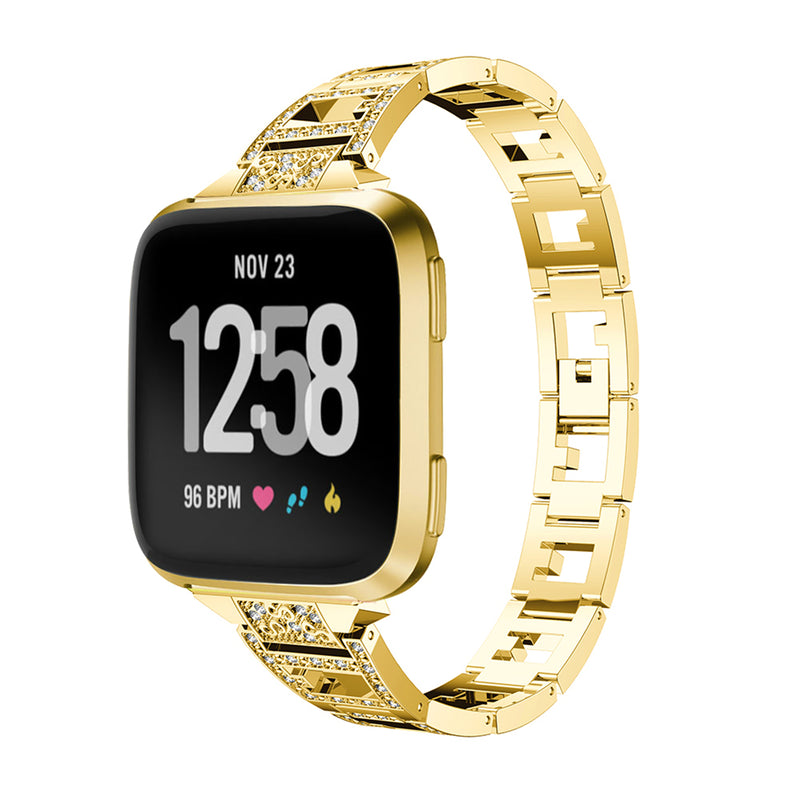 Bakeey Lady Bling Rhinestone Stainless Steel Watch Band Strap For Fitbit Versa