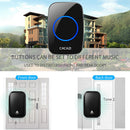 CACAZI FA58 Wireless Waterproof Self-powered Doorbell No Battery Required 1 Transmitter 1 Receiver Home Ring Bell