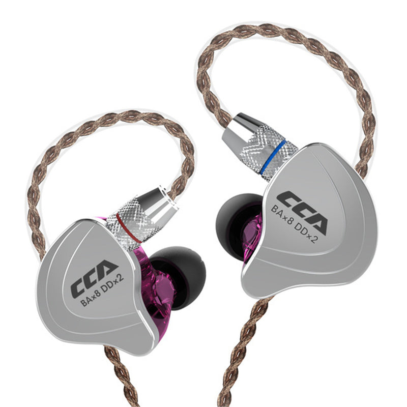 CCA C10 4BA+1DD 3.5mm 4 Balanced Armatured 1 Dynamic In Ear 10 Drive Units Earphone HiFi DJ Monitor Sports Headphone With Mic Detachable Cable