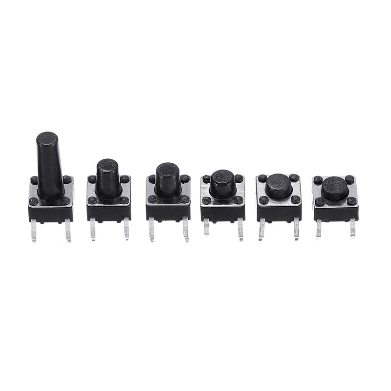 500pcs 10 Models 6x6 Tact Switch Tactile Push Button Switch Kit Height 4.3MM-13MM DIP 4P Micro Switch 6x6 Key Switch