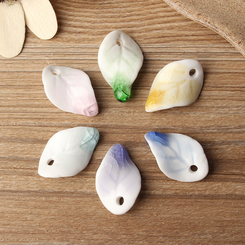 Ceramic Handmade DIY Tiles Leaf Pattern Durable Accessories