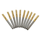 Drillpro 10pcs 3mm Carbide End Mill Cutter Titanium Coated Engraving Milling Cutter Carbide Rotary Burr