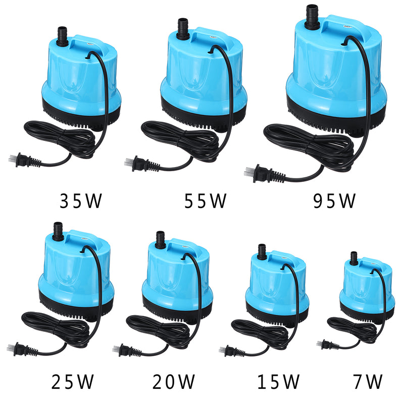 7/15/20/25/35/55/95W 220V Submersible Water Pump Fish Tank Aquarium for Pond Hydroponics Fountain