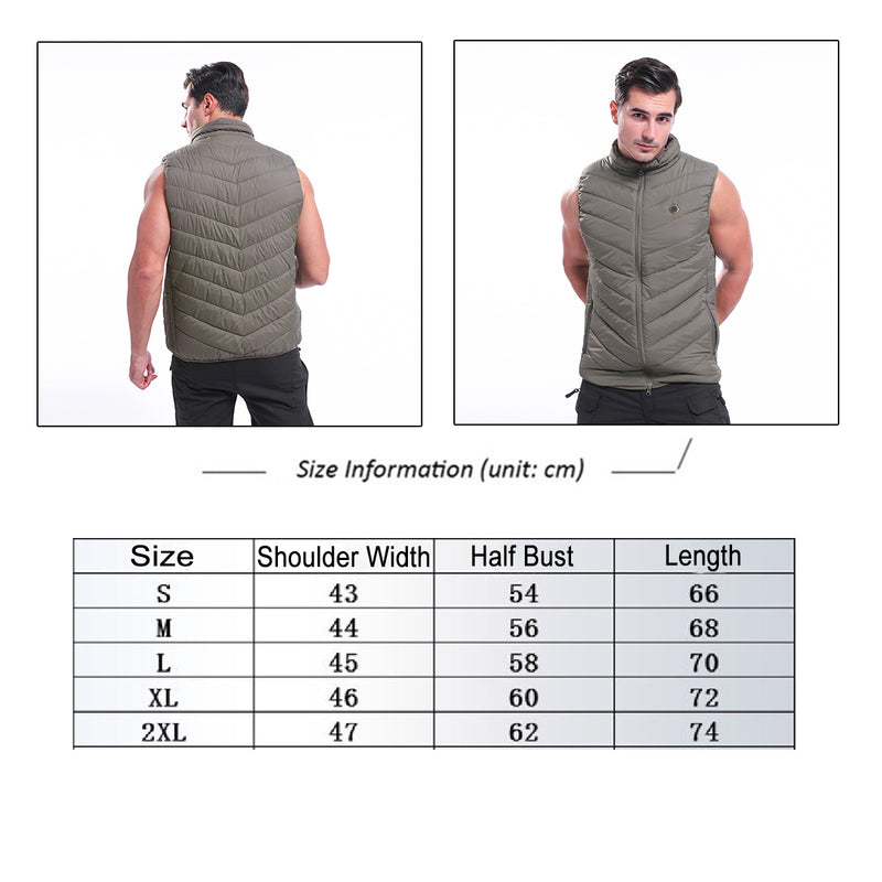 Electric USB Three-speed Thermostat Vest Warm Fleece Fabric + Polyester Camouflage Outdoor Sports
