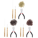 Hair Extension Pliers Hook Tool For Micro Rings Loop With 500Pcs Silicone Beads