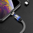 USLION 3A LED 360 Degree Rotate Magnetic TPE Fast Charging 1M Type-C Data Cable for Samsung S10+ Xiaomi Redmi Note8 HUAWEI P30Pro