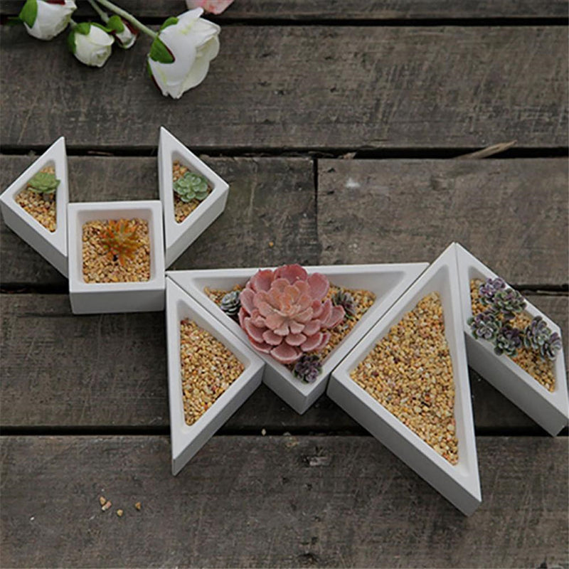 Silicone Flower Pot Mold Triangle Geometric Craft Succulent Plant Concrete Mould
