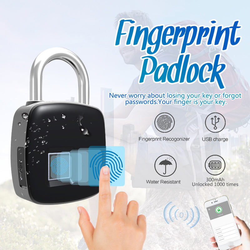 ANYTEK P3 Smart Fingerprint Lock Keyless bluetooth 4.1 APP Padlock Door Lock Waterproof