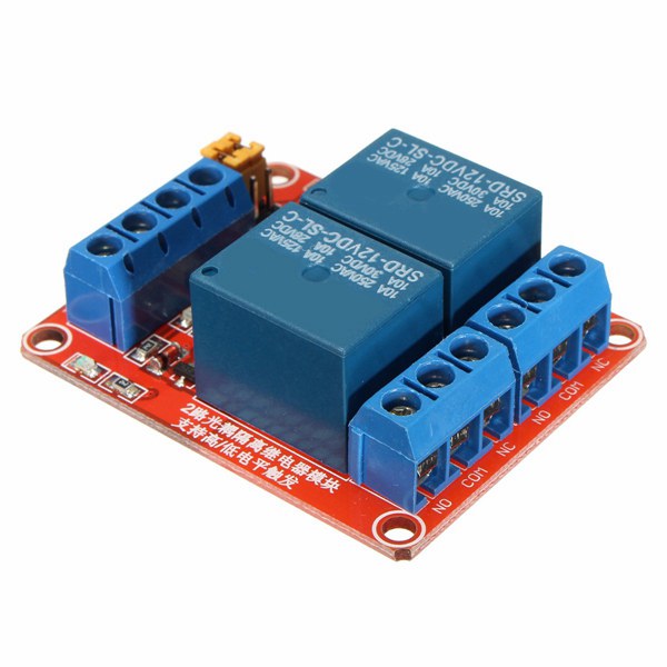 5Pcs 12V 2 Channel Relay Module With Optocoupler Support High Low Level Trigger For