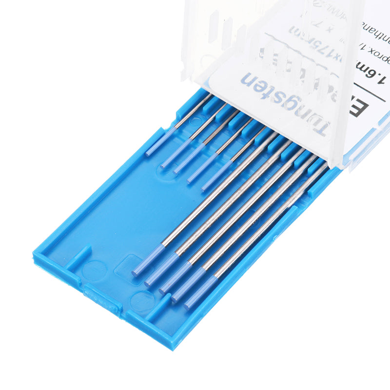 10Pcs WL20 1.0x150mm/1.6x175mm TIG Welding Tungsten Electrodes Rods Set