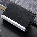 IPRee Aluminum Alloy Metal Card Holder PU Leather Credit Card Case ID Card Storage Box