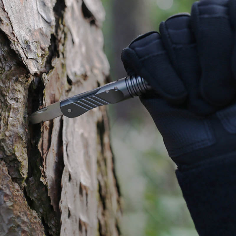 ZANLURE B23 Outdoor Hunting Rechargeable Flashlight Tactical Pen Window Breaker Gel Pen Knife Multi-function Tool