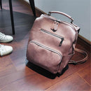 Vintage Backpack PU Leather Student School Bag Handbag Shoulder Bag Travel Rucksack Camping