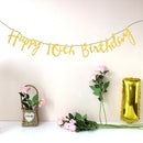 Twinkle Happy Birthday Banner Garland Age Hanging Gold Letters Decorations Bunting Flags Garland  De