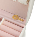 Lockable Velvet Jewelry Display Box Necklace Earing Storage Case Polyurethane Organizer