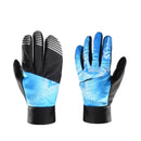 ROCKBROS Winter Waterproof Full Finger Touch Scree Cycling Gloves with Rain Cover Stripe Style