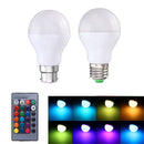 5W E27 B22 RGB 16 Colors LED Light Lamp Bulb Synchronized Function + Remote Control AC85-265V