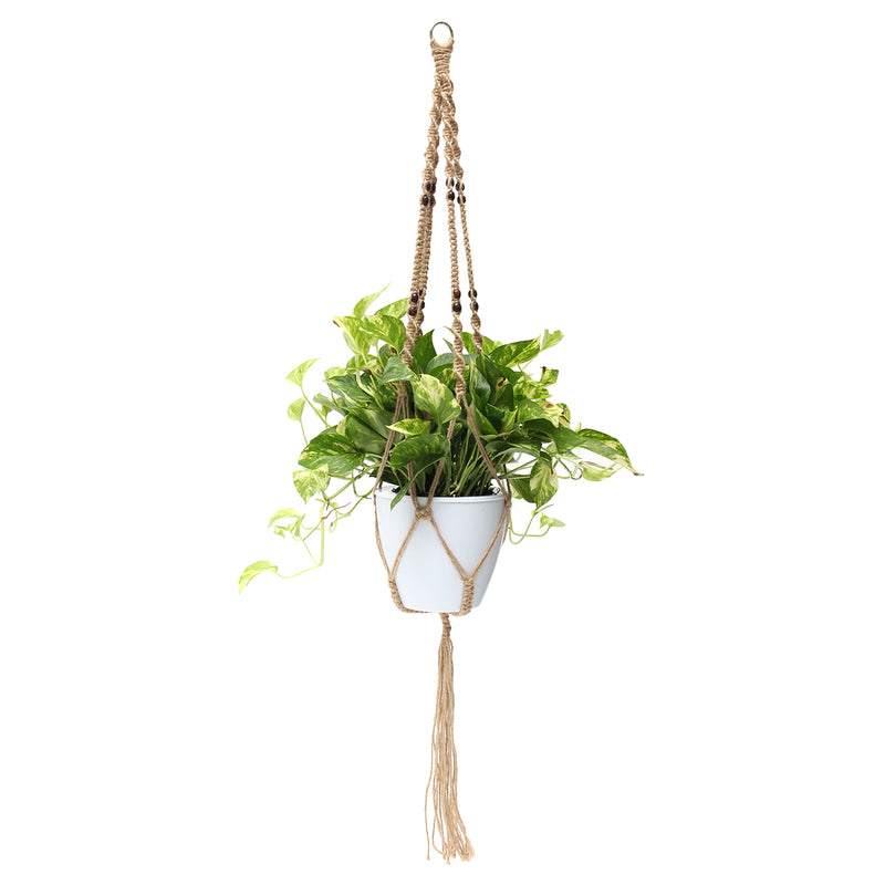 48'' 4 Legs Macrame Plant Hanger Holder Hanging Planter Basket Jute Rope Beads
