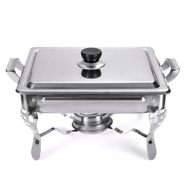 6L Stainless Steel Square Buffet Heating Stove Chafing Dish Buffet Stoves Caterer Wedding Party Food Warmer Tray Dinner Serving Simple Removal Buffet Stove